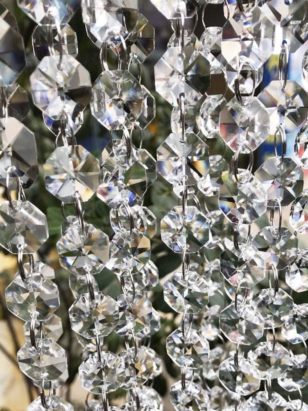 Crystal Chandelier Beads 19.7Ft Clear Glass Crystal Beads Lamp Chain Garland for